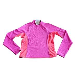 Fabletics Sz M neon flamingo  offshore Rash Guard Swimtop new